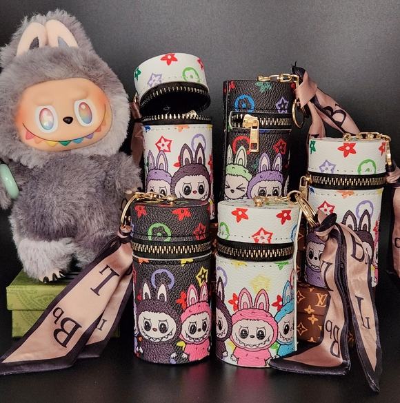 Accessories - Labubu Leather Small Zip Case Keychain